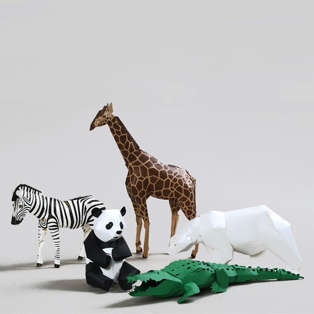 아이드림 킬링타임용 3D 종이모형 칼라 동물 공예품 만들기 집콕 필수템