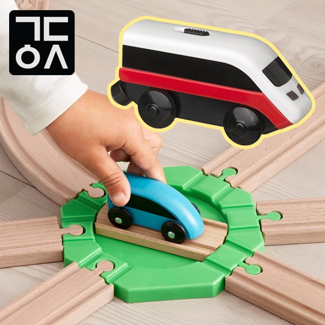 간단 기차 놀이 건전지 장난감 어린이 우드 아기 이케아 릴라보 원목 레일 전동 미니 모형